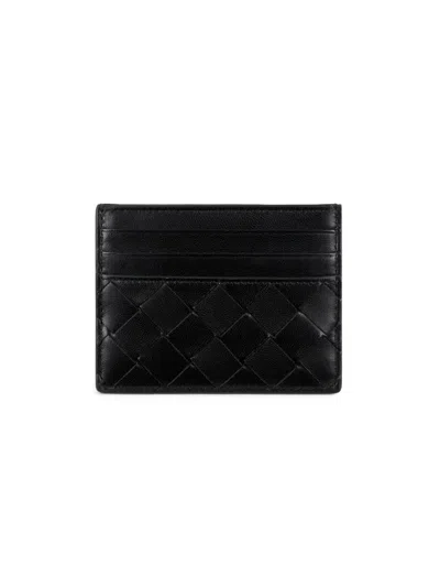 Bottega Veneta Women's Intrecciato Leather Card Case In Black