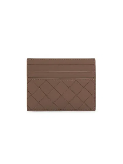 Bottega Veneta Women's Intrecciato Leather Card Case In Brown