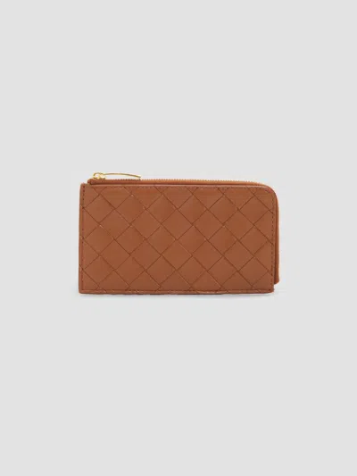 Bottega Veneta Women's Intrecciato Leather Card Holder In Multi