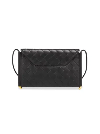 Bottega Veneta Women's Intrecciato Leather Envelope Wallet-on-chain Bag In Black