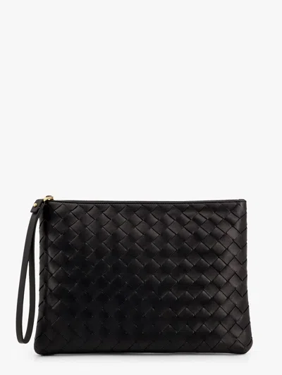 Bottega Veneta Women Intrecciato Leather Pouch In Black