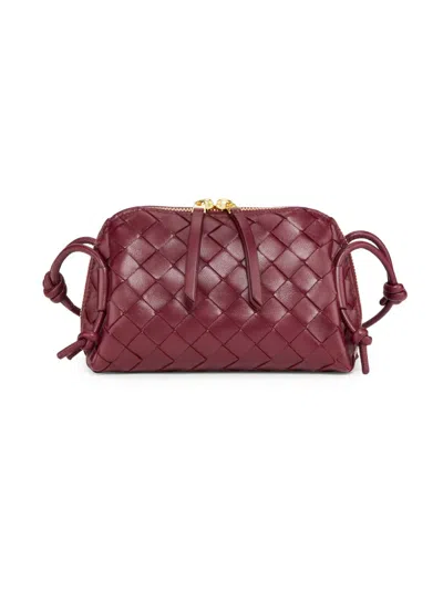 Bottega Veneta Women's Intrecciato Nappa Leather Pouch In Burgundy