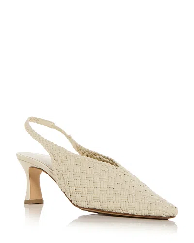 Bottega Veneta Women's Intrecciato Slingback Pumps In Metallic