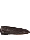 Bottega Veneta Fondant Intrecciato Lambskin Rosa Ballet Flats In Brown