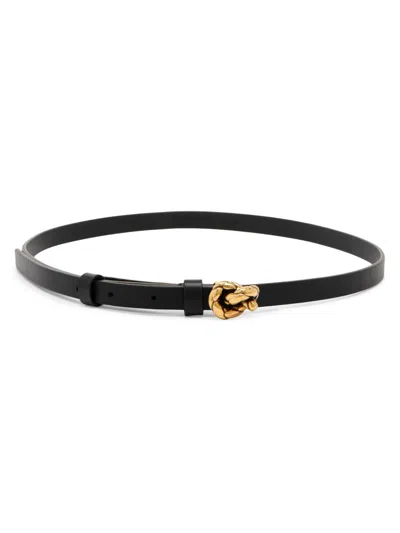 Bottega Veneta Andiamo Intrecciato Leather Belt In Brown