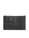 Bottega Veneta Women Intreccio Leather Card Holder  <br/>