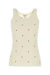 Bottega Veneta Womens Matches-intarsia Cotton-blend Knitted Tank Top Chalk-vernis In White