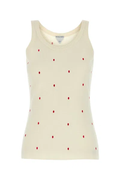 BOTTEGA VENETA BOTTEGA VENETA WOMEN IVORY COTTON BLEND TANK TOP