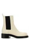 Bottega Veneta Women's Ivory Leather Cliff Ankle Boots