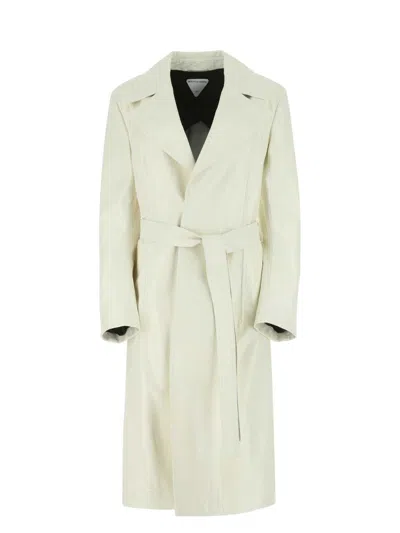 BOTTEGA VENETA WOMEN'S IVORY LEATHER COAT