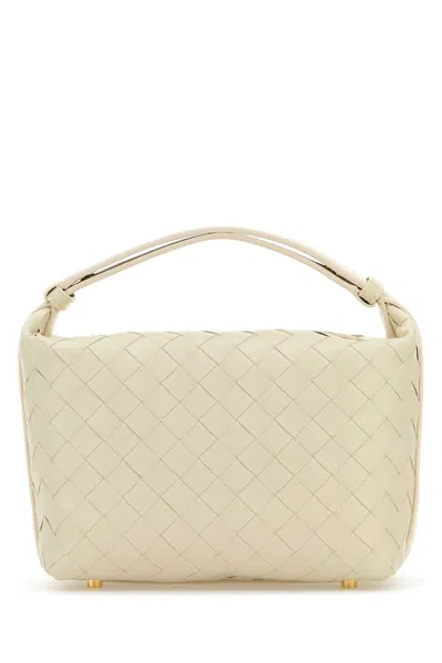 Bottega Veneta Women Ivory Nappa Leather Mini Wallace Handbag In White