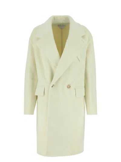 BOTTEGA VENETA WOMEN'S IVORY WOOL BLEND COAT