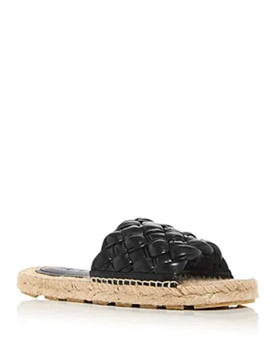 Bottega Veneta Women's Jack Woven Espadrille Slide Sandals In Nero