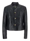 Bottega Veneta Soft Napa Lambskin Leather Jacket With Knot Buttons In Black