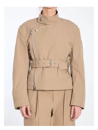Bottega Veneta Women's Jacket With Belt In Beige
