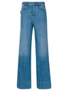 Bottega Veneta Jeans In Cotone Con Patch Posteriore In Pelle In Blue