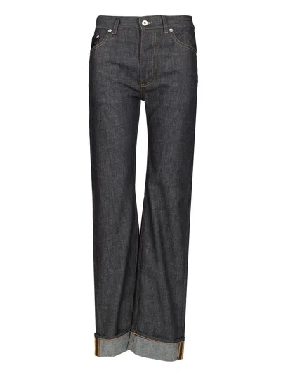 Bottega Veneta Women Jeans With Woven Pocket In Blue