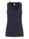 Bottega Veneta Buttoned Scoop Neck Tank Top In Animal Print