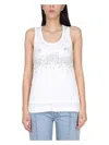Bottega Veneta Crystal-embellished Jersey Tank Top In White