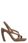 Bottega Veneta Green Cut-out Detail Rubber Sandals For Women In Brown