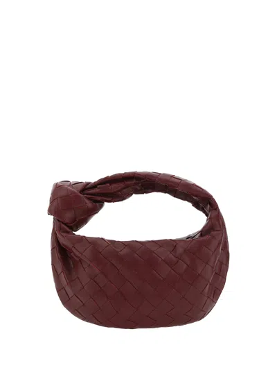 Bottega Veneta Women Mini Jodie Leather Handbag With Intrecciato Motif In Burgundy