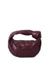 Bottega Veneta Women Burgundy Nappa Leather Mini Jodie Handbag