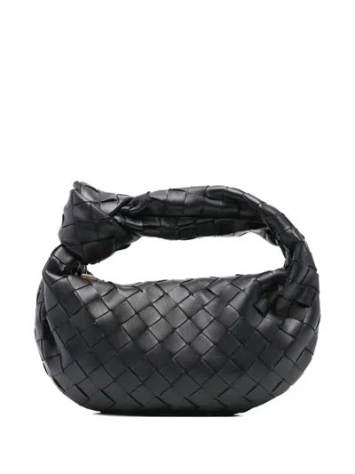 Bottega Veneta Women Mini Jodie Leather Handbag With Intrecciato Motif In Black