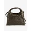 Bottega Veneta Womens Kaki-m Brass-kaki Hop Mini Leather Cross-body Bag In Kaki-m Brass-kaki