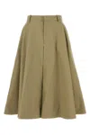 Bottega Veneta Women Khaki Cotton Skirt In Brown
