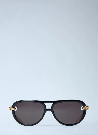 Bottega Veneta Women Knot Aviator Sunglasses In Black