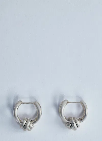 Bottega Veneta Women Knot Earrings In Silver