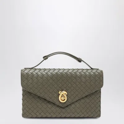 Bottega Veneta Women Knot Lock Cypress Coloured Bag In Black