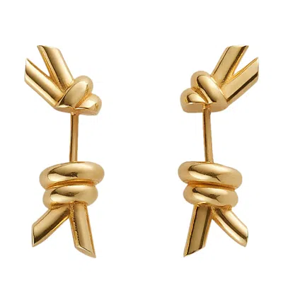 Bottega Veneta Women Knot Stud Earrings In Gold