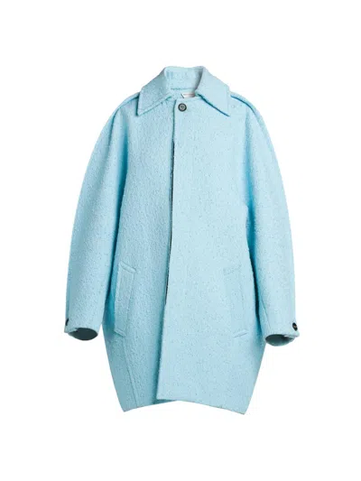 Bottega Veneta Women's Knotted Tweed Cotton-blend Coat In Blue
