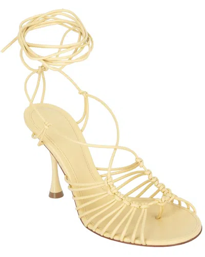 Pre-owned Bottega Veneta Women's Lambskin Dot Leather Sandal (authentic Pre-loved) In Yellow