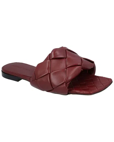 Bottega Veneta Women's Lambskin Leather Lido Flat Sandal, Never Worn  (authentic Pre-loved) In Burgundy