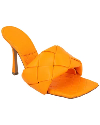 Bottega Veneta Women's Lambskin Leather Lido Mule (authentic Pre-loved) In Orange