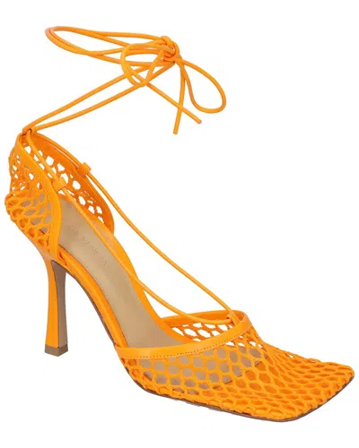 Bottega Veneta Squared-toe Lace-up Sandals In Orange