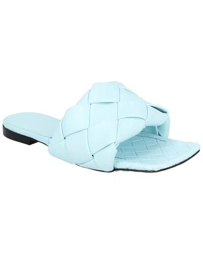 Pre-owned Bottega Veneta Women's Lambskin Lido Sandal (authentic Pre-loved) In Blue