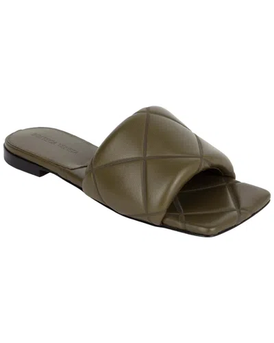 Pre-owned Bottega Veneta Women's Lambskin Rubber Lido Slide (authentic Pre-loved) In Green