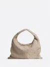 Bottega Veneta Large Hop Intrecciato Suede Hobo Bag In Brown