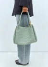 Bottega Veneta Parachute Large Intrecciato Leather Shoulder Bag In Green