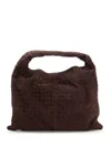 Bottega Veneta Hop Large Shoulder Bag Fondant In Suede In Brown