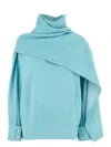 Bottega Veneta Light Blue Leather Blouse In Blue
