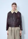 Bottega Veneta Brown Shearling Coat With Removable Fur Collar And Front Zip Closure In Leather Woman In Brown