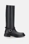 Bottega Veneta Signature Metallic Triangle Element Boots In Black