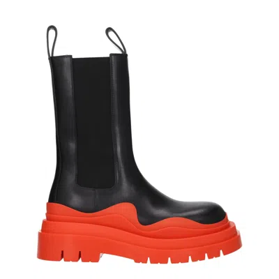 Bottega Veneta Women's Leather Boots Black/sunburst