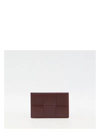 Bottega Veneta Women's Leather Cardholder In Bordeaux