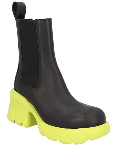 Pre-owned Bottega Veneta Women's Leather Flash Bootie (authentic Pre-loved) In Black