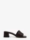 Bottega Veneta Women Leather Heel Sandals With Intrecciato Motif